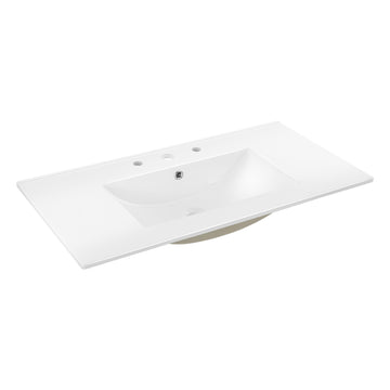 Ancillary 3-Hole 20 in. W x 18.25 in. D Classic Contemporary Rectangular Ceramic Single Sink Basin Vanity Top